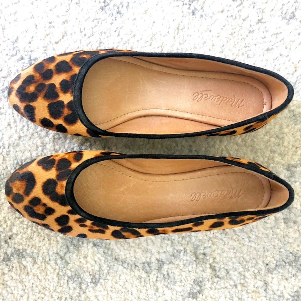 MADEWELL Reid Leopard Print Calf Hair Ballet Flats Size 7 like new